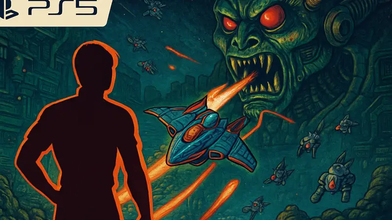 Обложка игры Truxton Extreme на PlayStation 5, демонстрирующая классический аркадный стиль