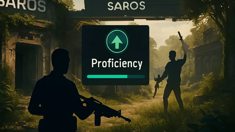 Интерфейс игры Saros, показатель Proficiency, повышение навыка владения оружием.