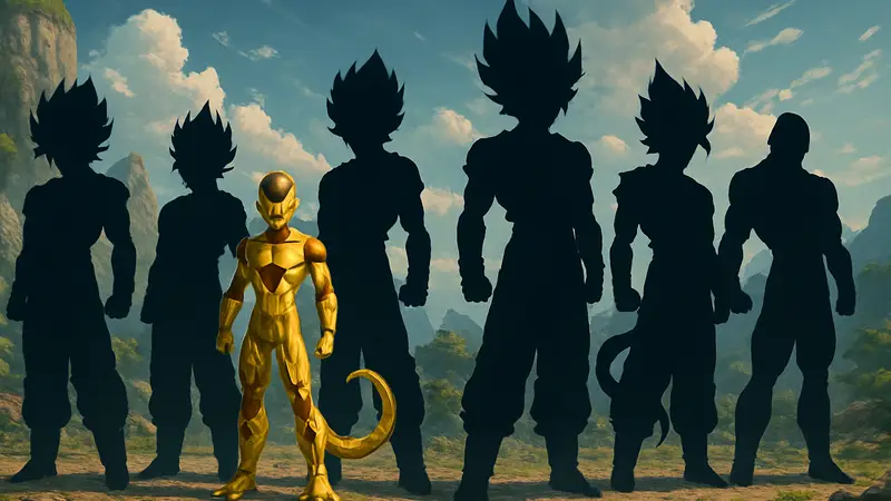 Семь персонажей Dragon Ball в мощных трансформациях, включая Золотого Фризу