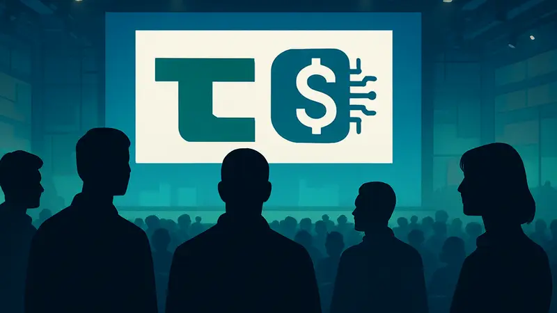 Логотип конференции TechCrunch Disrupt 2026 со стилизованной иконкой Smart Money.