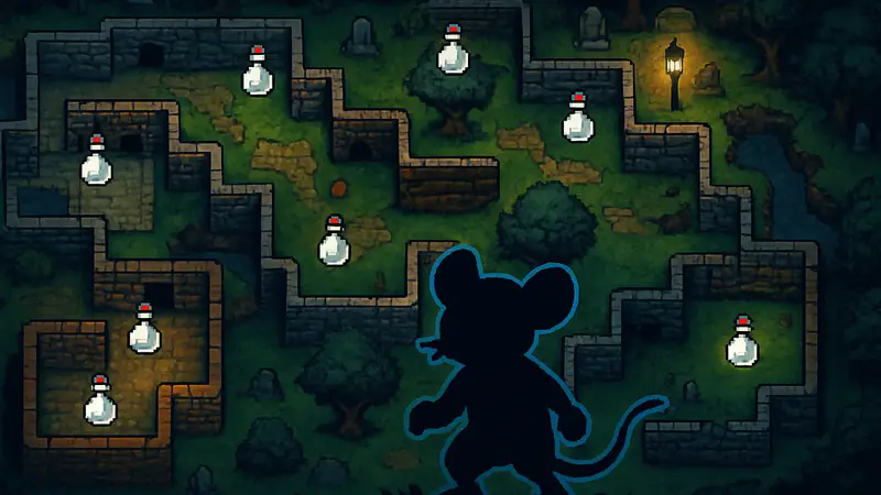 Игровая карта Mina the Hollower с отмеченными местами расположения фляг