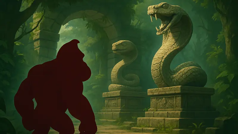 Донки Конг и новые статуи змей из DLC-ивента Donkey Kong Bananza