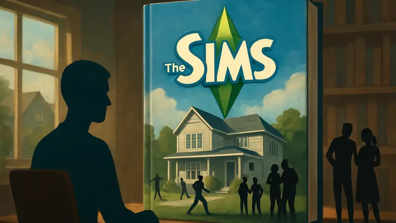 Книга The Sims, логотип The Sims, обложка книги The Sims