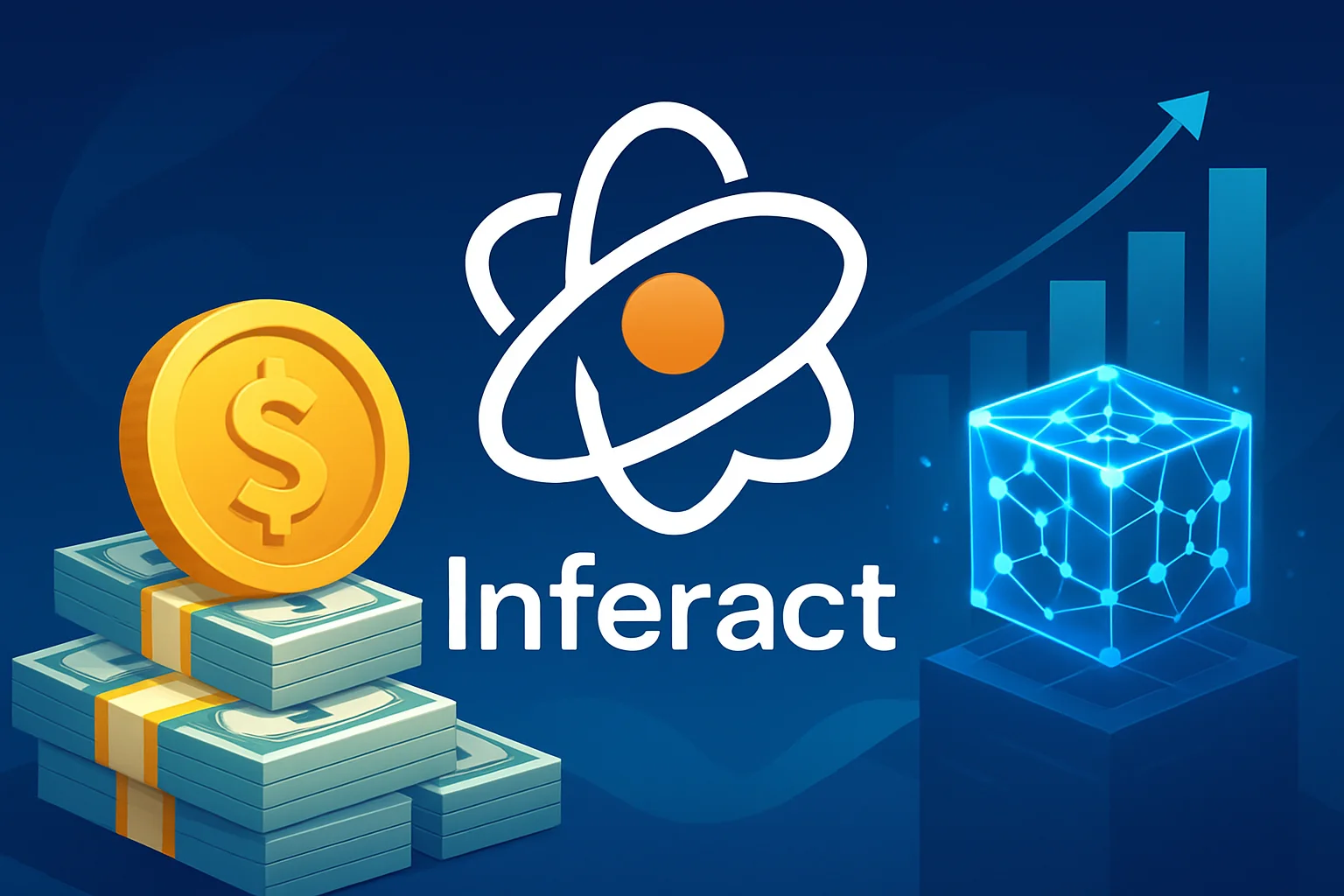 Логотип стартапа Inferact, символизирующий инвестиции в $150 млн и коммерциализацию инновационной технологии vLLM.