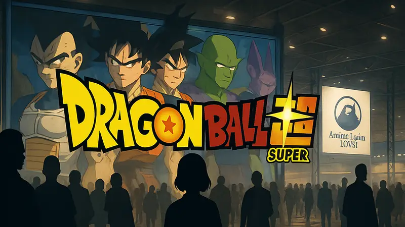 Логотип Dragon Ball Super на фоне аниме-персонажей и мероприятия Anime Japan 2026.