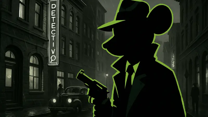 Главный герой Mouse P.I. For Hire в стилистике нуарного детектива.