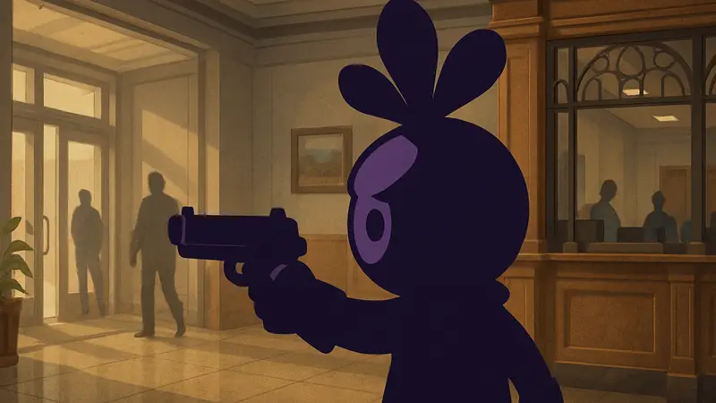 Репа-грабитель из Turnip Boy Robs a Bank с пистолетом