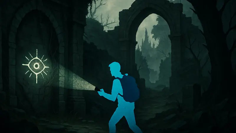 Игрок исследует локацию Neverness To Everness в поисках подсказок для миссии Nightmare Bound.