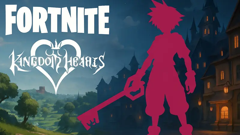 Логотипы Fortnite и Kingdom Hearts, указывающие на потенциальную игровую коллаборацию.