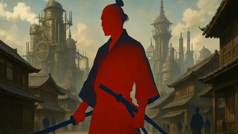 Самурай Исида из тактической RPG Shadow of the Road в стимпанк-Японии