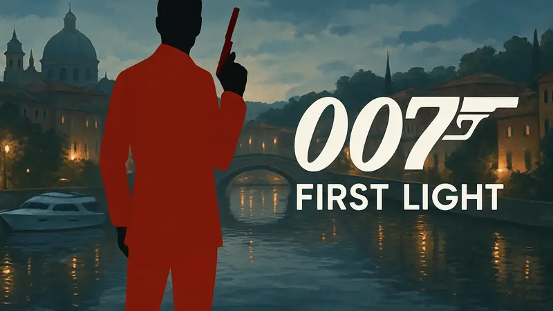 Логотип игры 007 First Light или изображение Джеймса Бонда из новой игры.