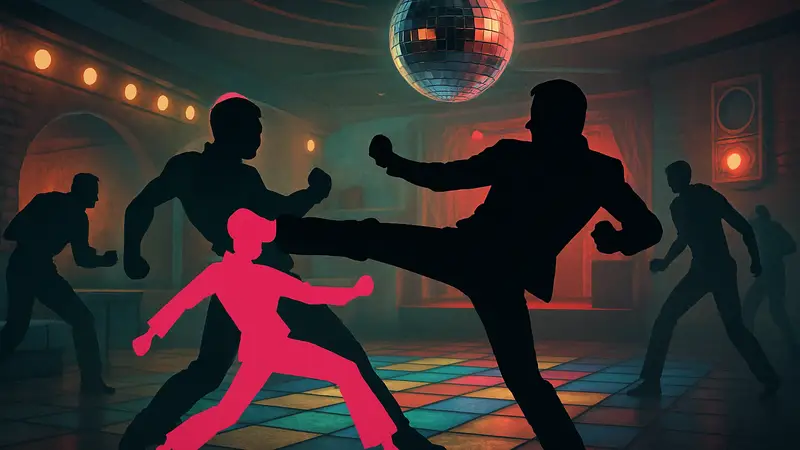 Игровой процесс Dead as Disco с элементами кунг-фу и диско-атмосферой.