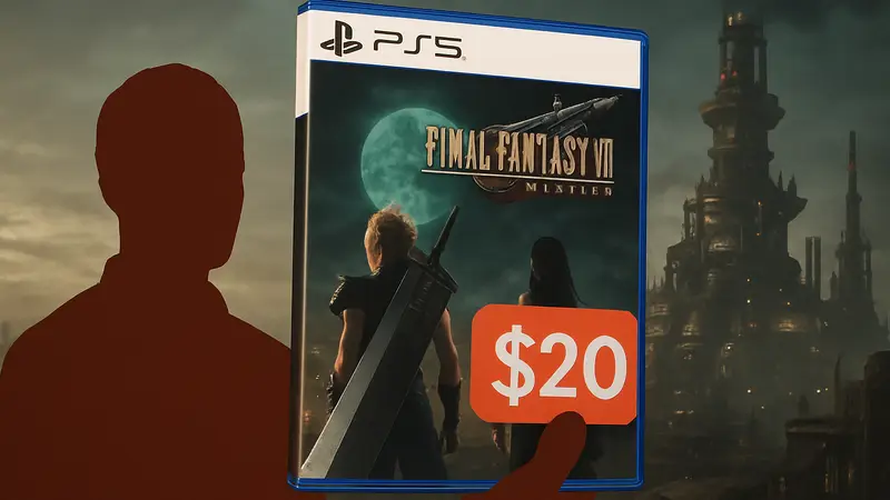 Обложка Final Fantasy 7 Rebirth на PlayStation 5 с указанием новой сниженной цены.