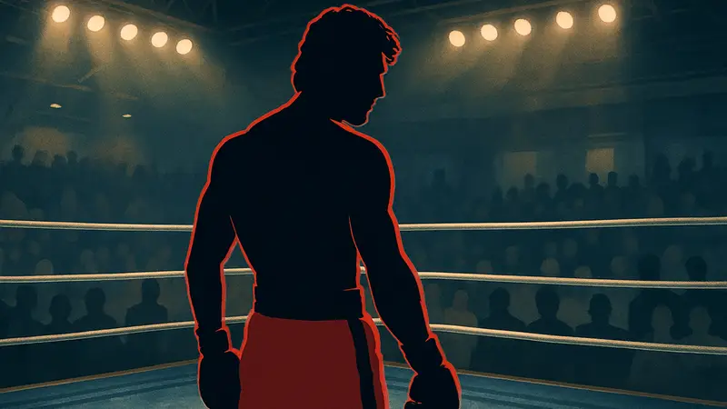 Сильвестр Сталлоне в роли Рокки Бальбоа на боксерском ринге, кадр из фильма «Рокки»