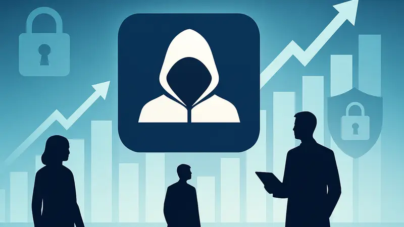 Логотип компании Cloaked на фоне графиков роста и символов цифровой конфиденциальности.