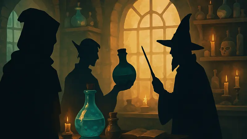 Скриншот или арт из игры Wizard Alchemy, возможно, с изображением магических предметов или персонажей.