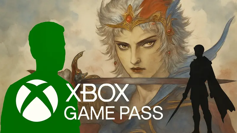 Логотип Xbox Game Pass на фоне обложки игры Final Fantasy 2 Remaster от Square Enix
