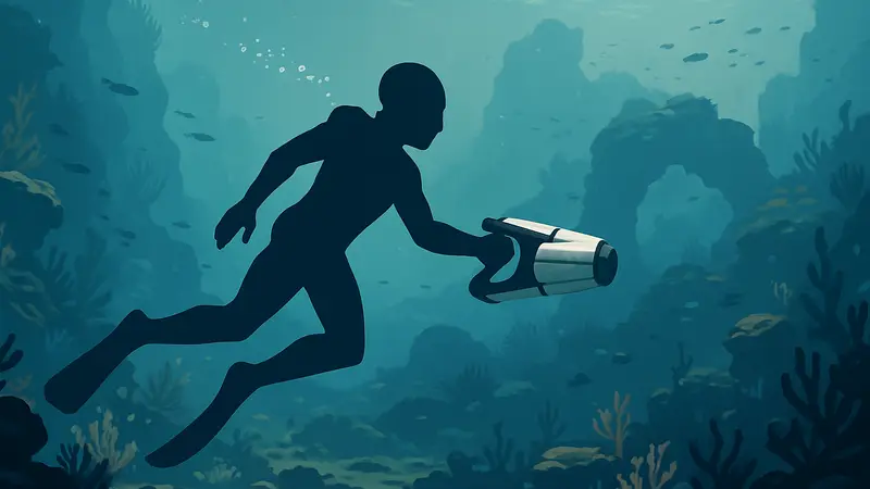 Персонаж Subnautica 2 использует Wakemaker для быстрого плавания под водой