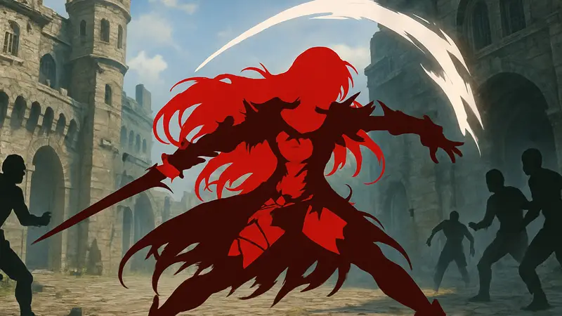 Главная героиня Вельвет Кроу из Tales of Berseria Remastered в динамичной боевой сцене.