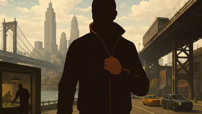 Изображение Нико Беллика из GTA 4, символизирующее атмосферу игры и мини-игры.