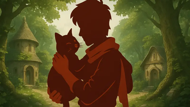Персонаж Эллиот обнимает кошку в The Adventures of Elliot: The Millennium Tales