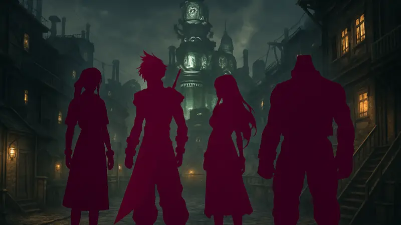 Скриншот FFVII Ever Crisis с персонажами Before Crisis Final Fantasy VII перед закрытием игры.