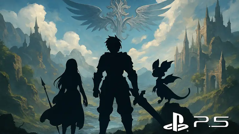 Логотип Granblue Fantasy: Relink – Endless Ragnarok, с элементами фэнтези и символом PlayStation 5.