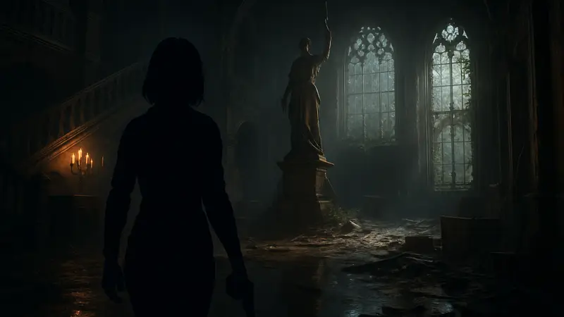 Скриншот из Resident Evil Requiem на PC с высокой детализацией и эффектами трассировки лучей