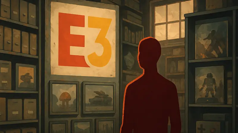 Логотип E3 или архивные материалы с выставки E3 от Video Game History Foundation.