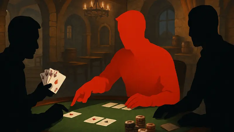 Руки за карточным столом в Crimson Desert, обнаружение читеров в карточных играх.