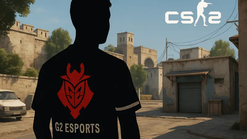 Киберспортсмен kl1m в форме команды G2 Esports, символизирующий его трансферные новости и переход в CS2.