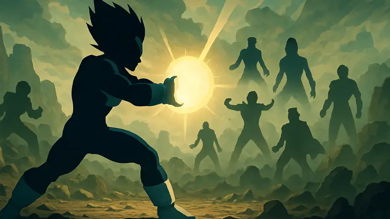 Вегета готовится к Final Flash, техники Dragon Ball, мощные приемы в аниме