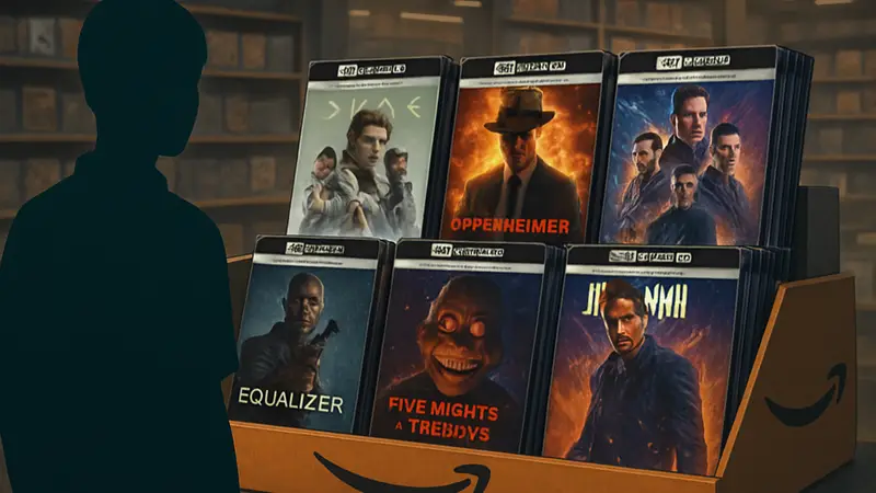Коллекция 4K UHD Blu-Ray дисков фильмов, таких как «Дюна» и «Пять ночей с Фредди», на распродаже Amazon
