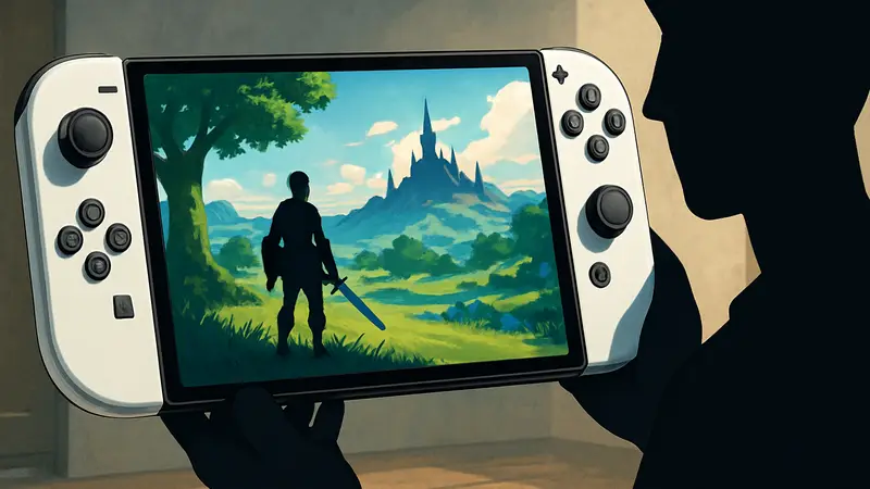Консоль Nintendo Switch 2 с новым, улучшенным экраном, концепт дизайна.