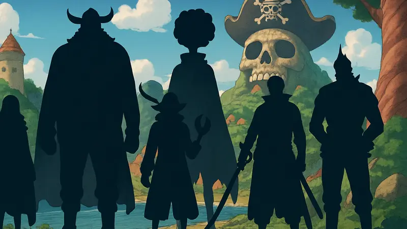 Коллаж из новых персонажей One Piece из арки Элбаф, адмиральского уровня