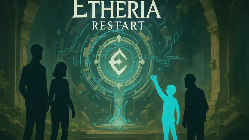 Логотип Etheria: Restart с элементами ивента Animus Reconfiguration, привлекающего новых и старых игроков.