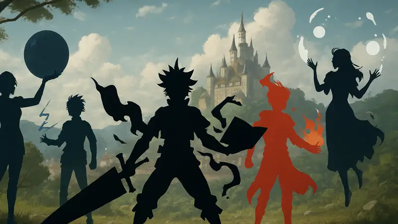 Изображение персонажей из Black Clover, демонстрирующих уникальные магические способности
