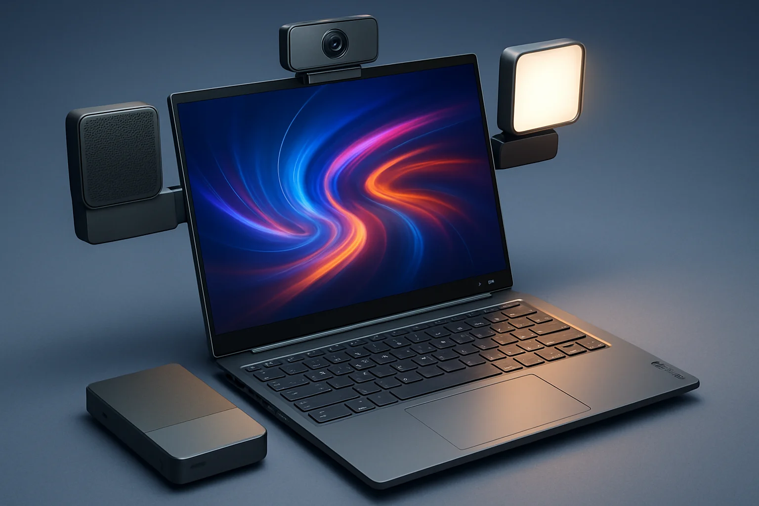 Модульный ноутбук Lenovo ThinkBook 16p с подключенными аксессуарами Magic Bay.