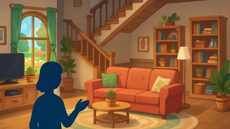 Скриншот красиво оформленного дома в игре Heartopia, демонстрирующий советы по дизайну.