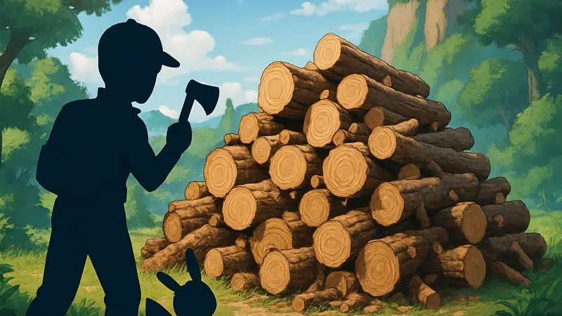 Куча древесины в мире Pokémon Pokopia