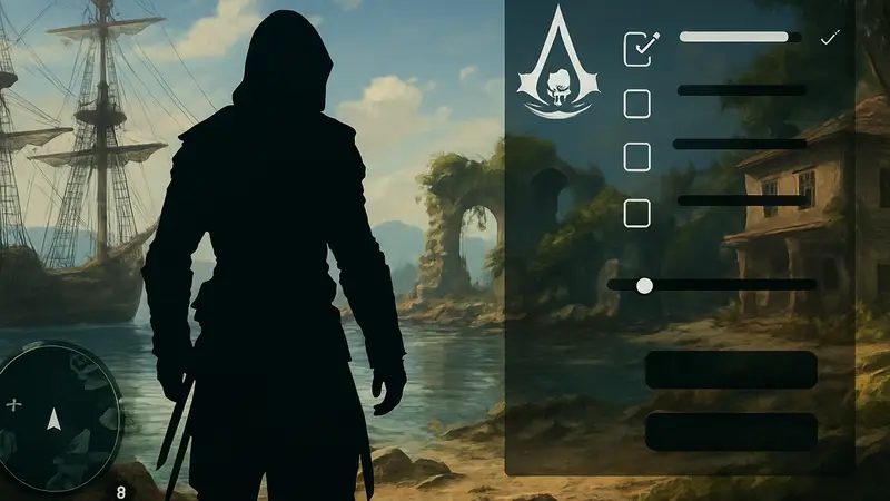 Переработанный интерфейс Assassin's Creed Black Flag Resynced с элементами настройки HUD.