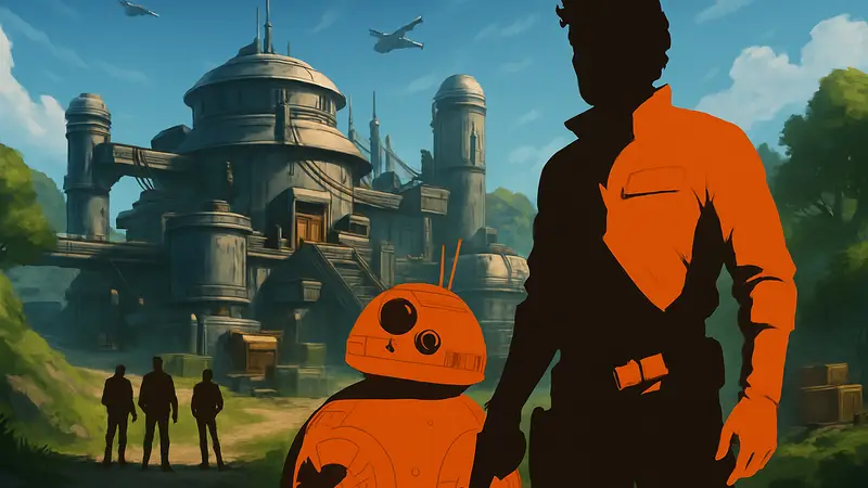 Постер события Fortnite Droid Tycoon с BB-8 и По Дэмероном из Звёздных войн