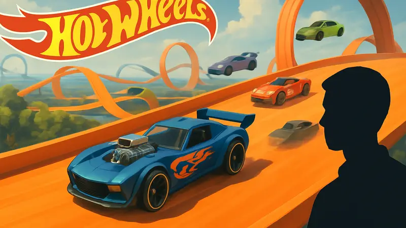 Изображение Hot Wheels Infinite Rush с гоночными машинками на трассе.