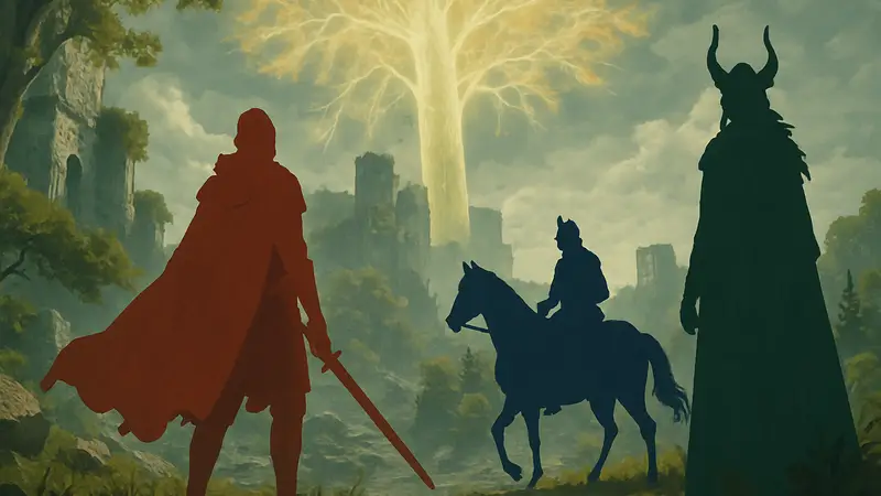 Обложка восьмого тома манги Elden Ring с изображением персонажей из игры