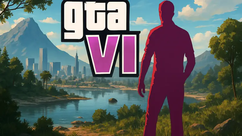 Логотип GTA 6 на фоне живописного открытого мира, символизирующий высокие ожидания от игры и конкуренцию.