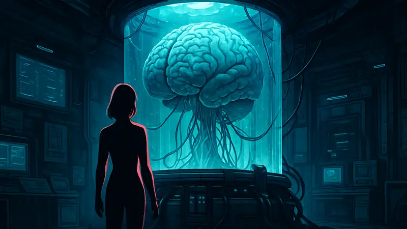 Арт из аниме LONA от WIT Studio, демонстрирующий футуристические элементы и загадочную атмосферу