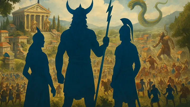 Скриншот Age of Mythology: Retold с божествами и армиями в реальном времени, доступной бесплатно на Steam