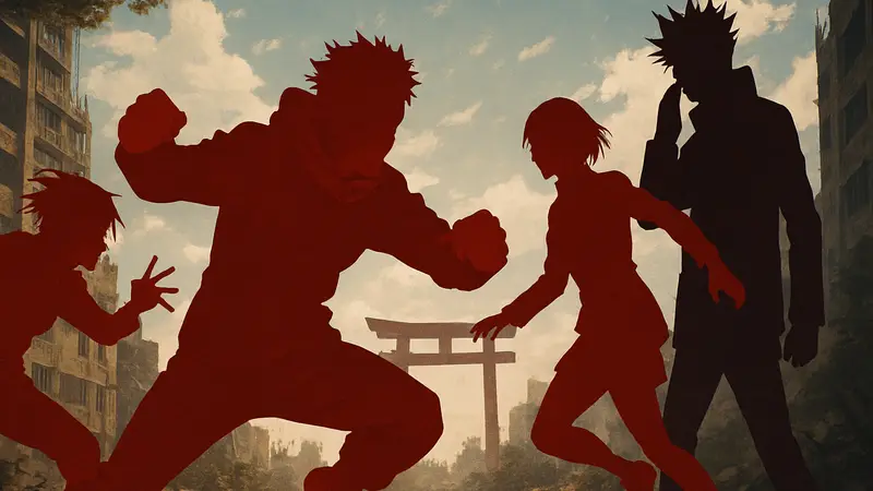 Главные персонажи Jujutsu Kaisen в динамичной позе, символизирующие завершение манги.