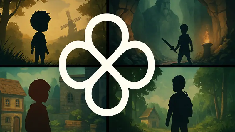 Логотип нового игрового издательства Multifora Digital на фоне скриншотов инди-игр.