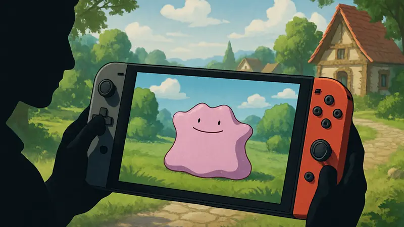 Pokémon Pokopia на Nintendo Switch 2: скриншот с Ditto, показывающий исправленное выражение лица.